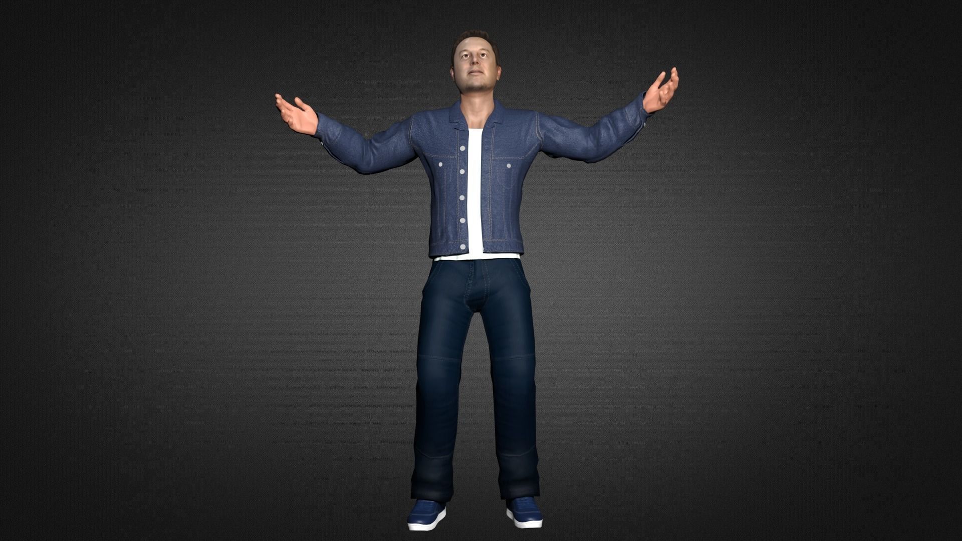 Elon Musk 3D Character Low-poly 3D model_2
