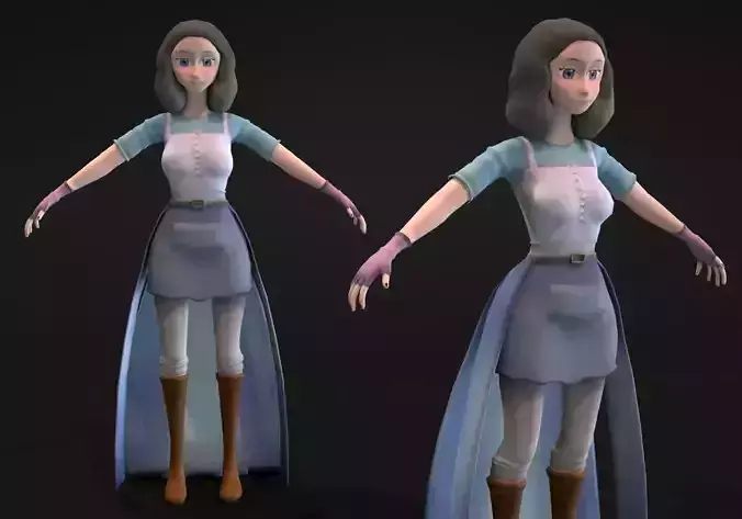 girl middle age with gray hair