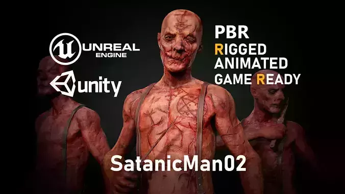 SatanicMan2 satanic man Low-poly 3D model
