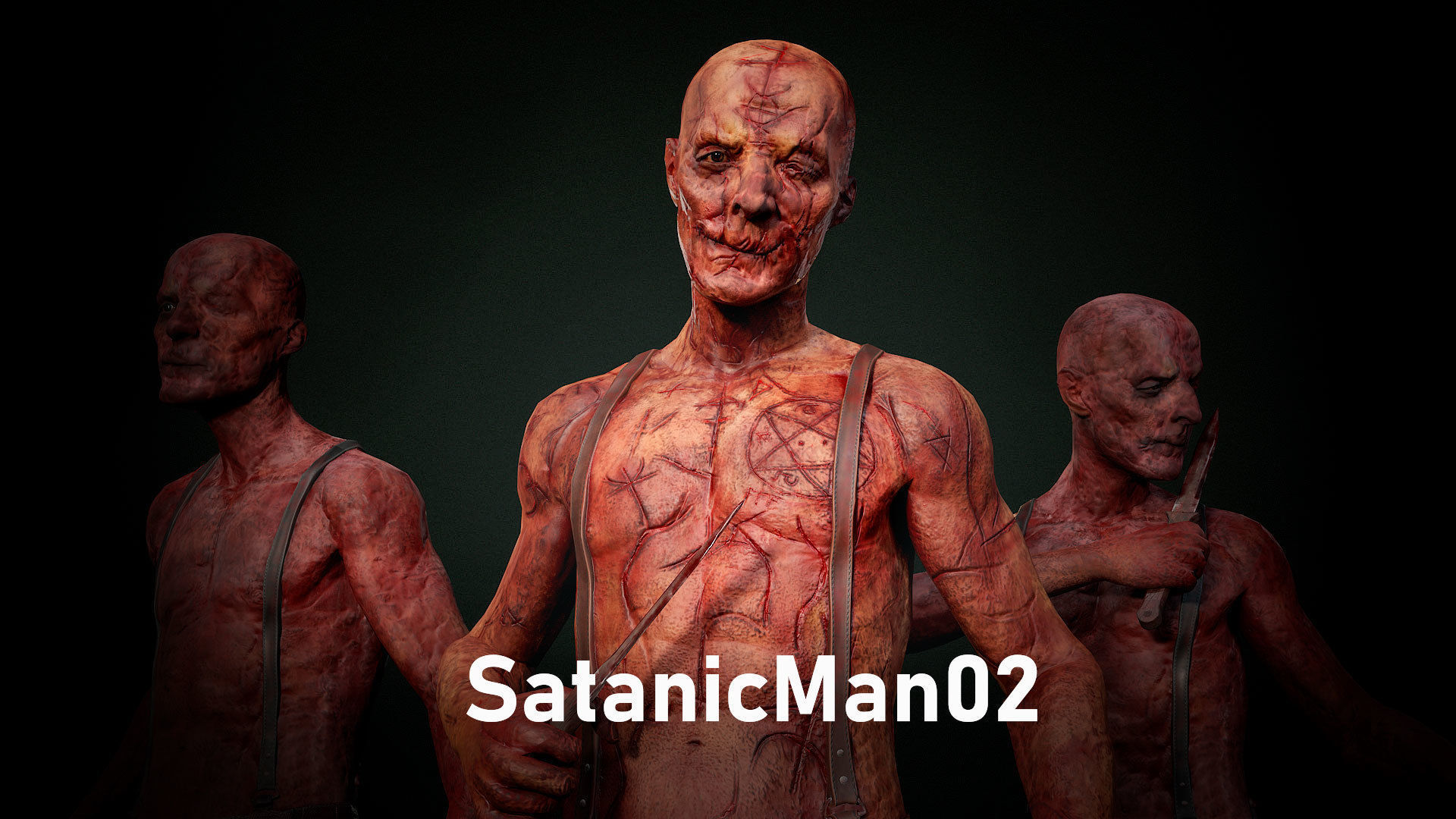 SatanicMan2 satanic man Low-poly 3D model_15