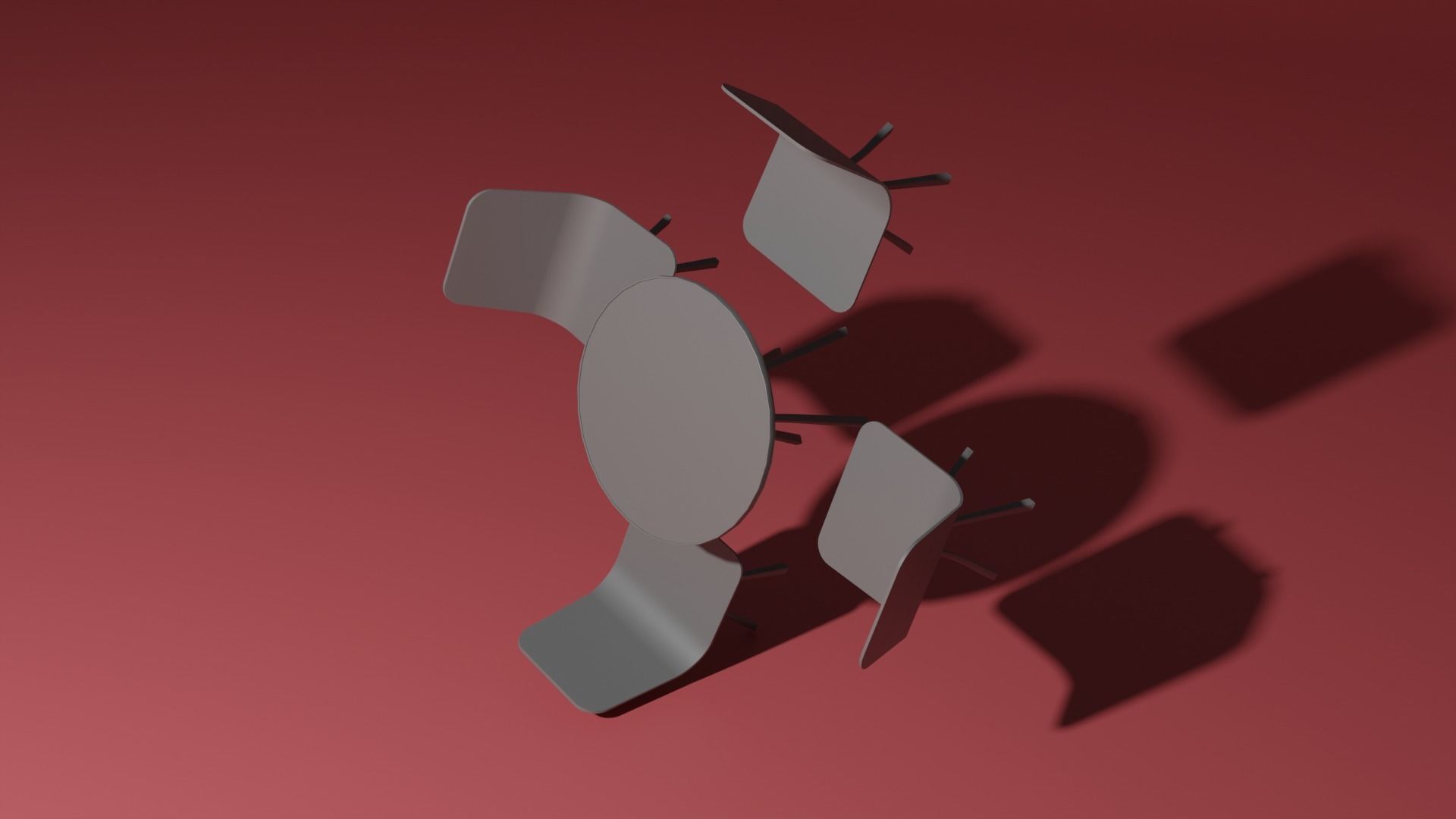 Garden table with chairs 3D model_5