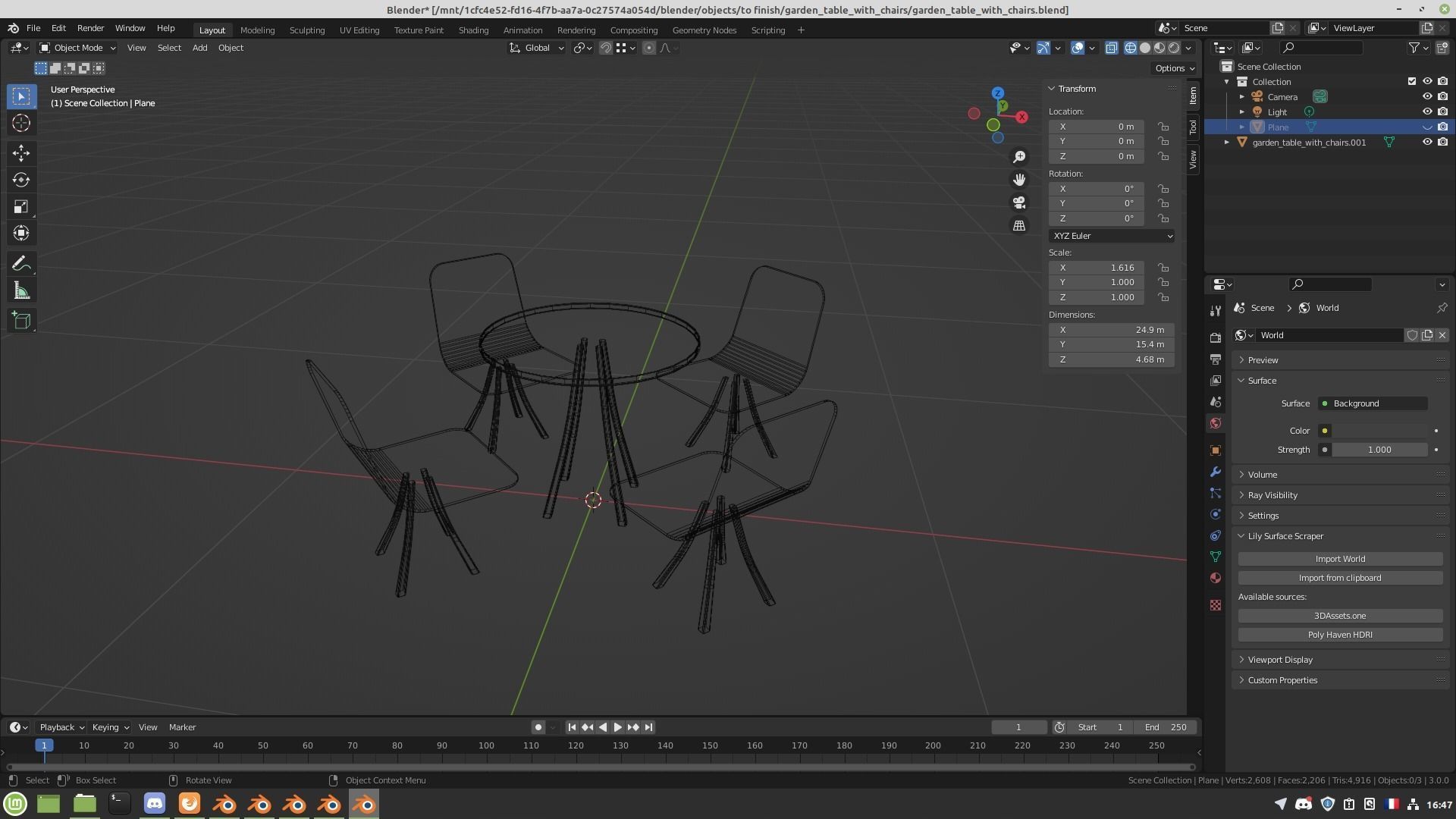 Garden table with chairs 3D model_12
