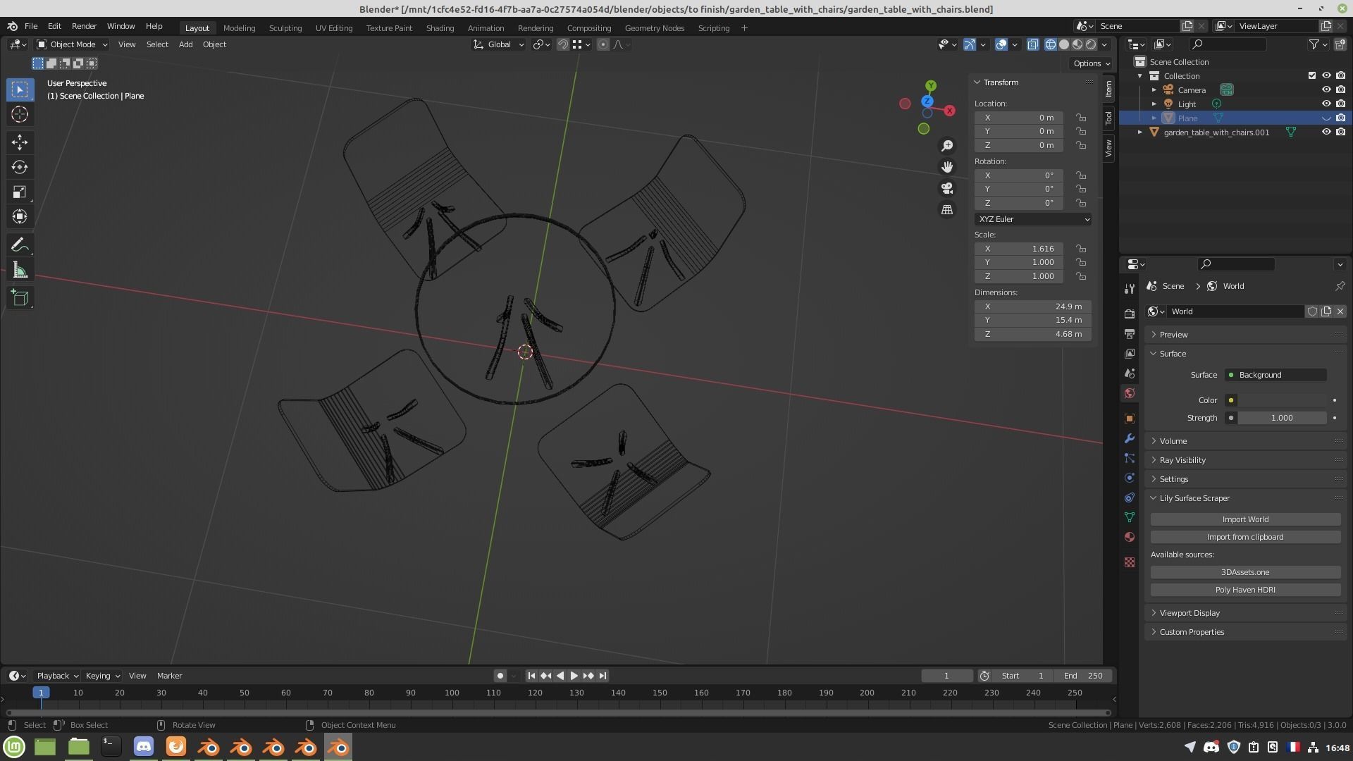 Garden table with chairs 3D model_13