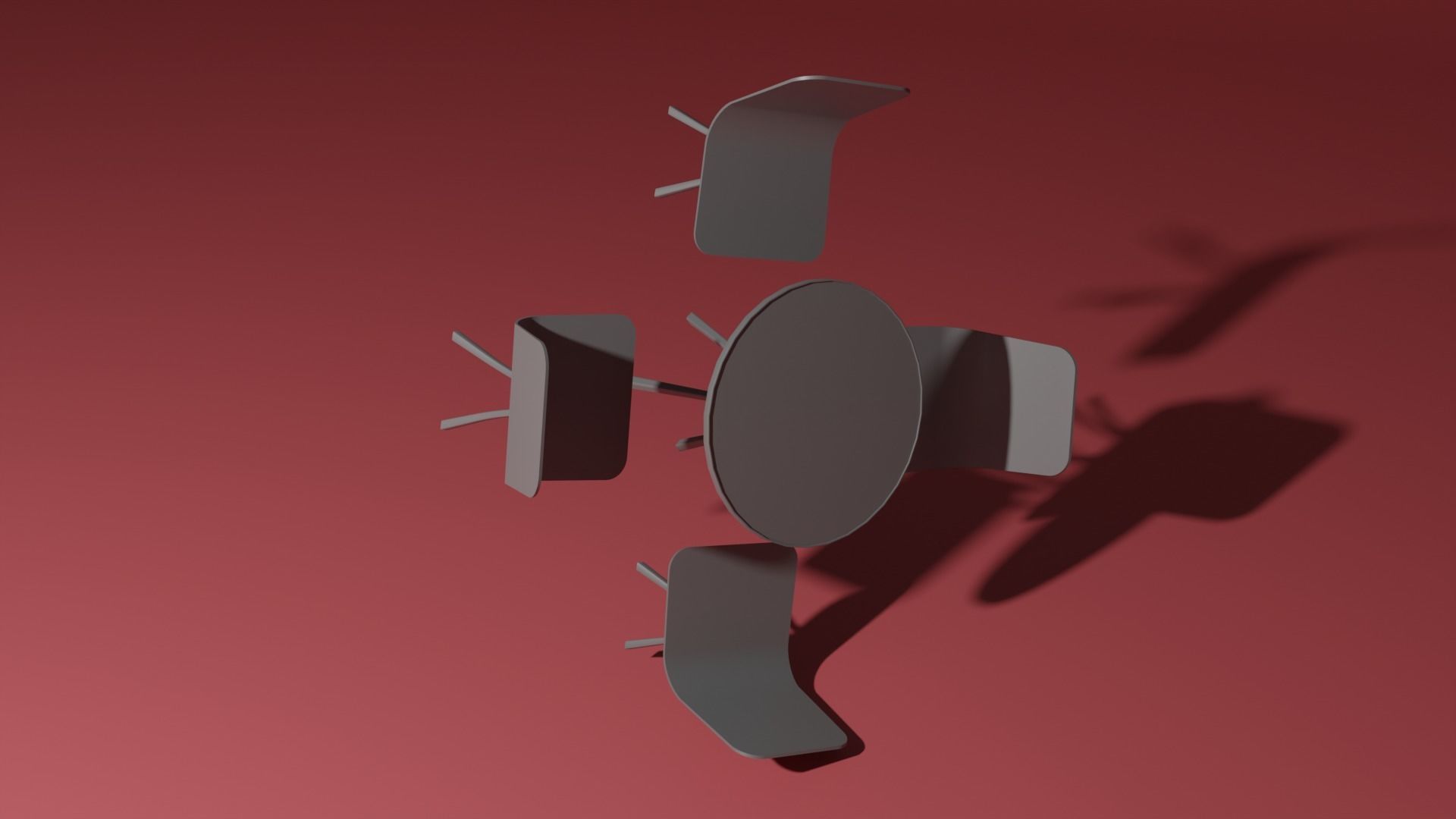 Garden table with chairs 3D model_11