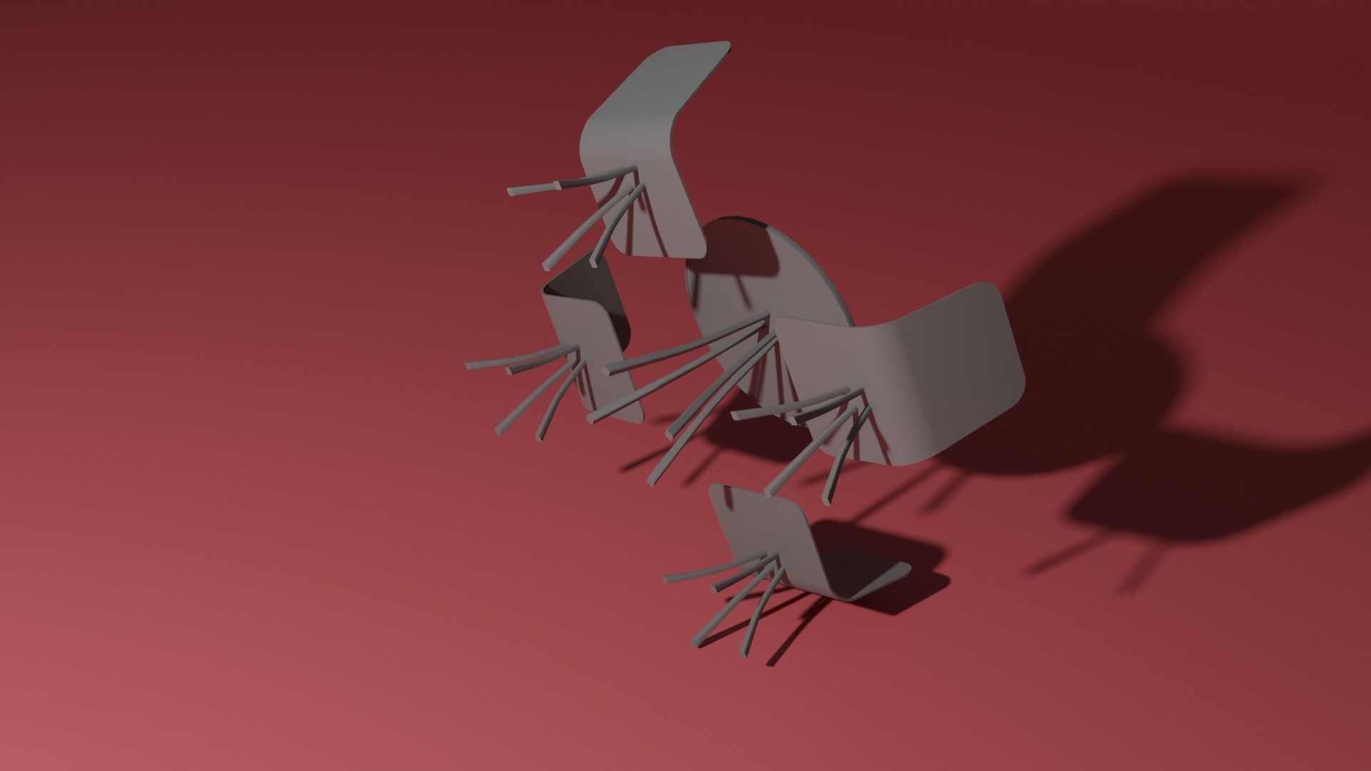 Garden table with chairs 3D model_9