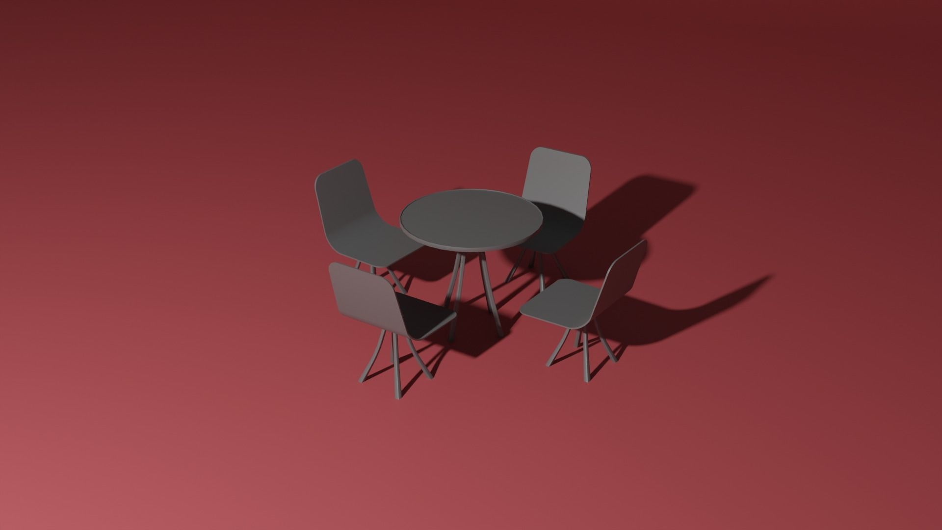 Garden table with chairs 3D model_1