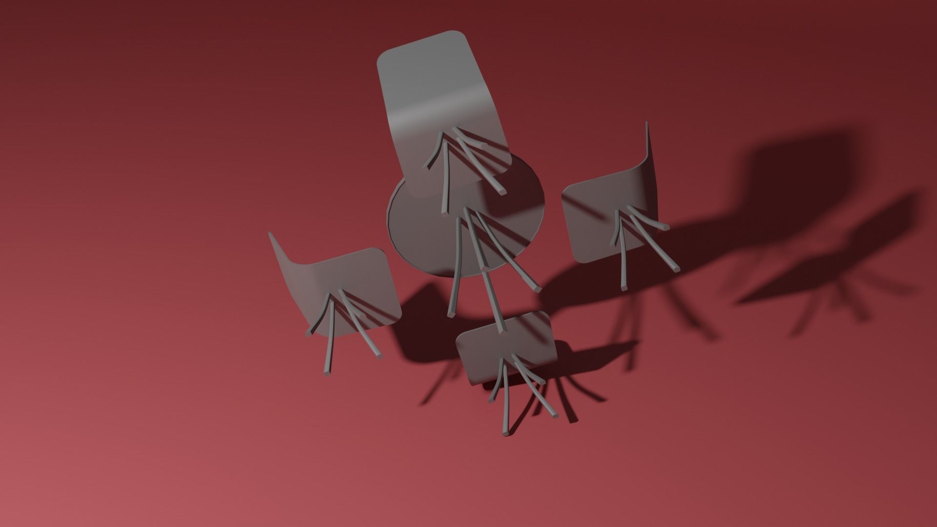 Garden table with chairs 3D model_8