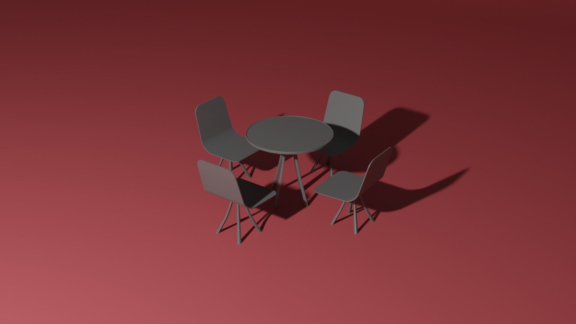 Garden table with chairs 3D model_3