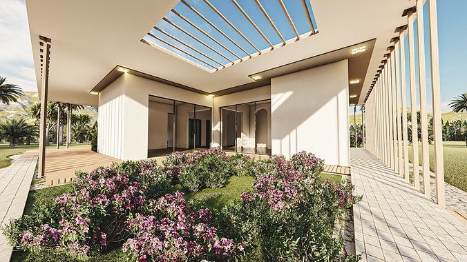 Solar Energy House Low-poly 3D model 7