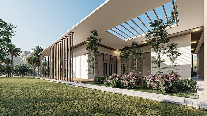 Solar Energy House Low-poly 3D model 5