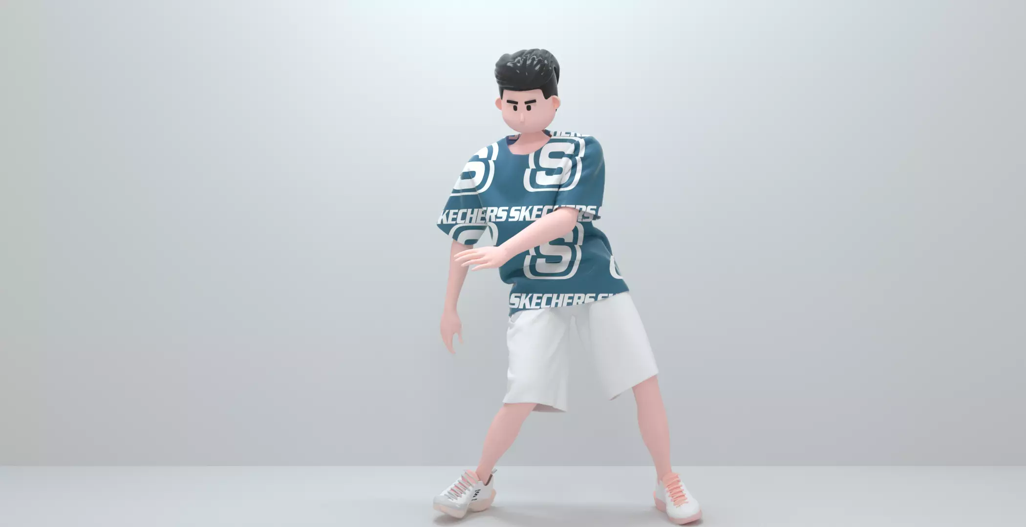 charecter man in shorts and shirt Free 3D model