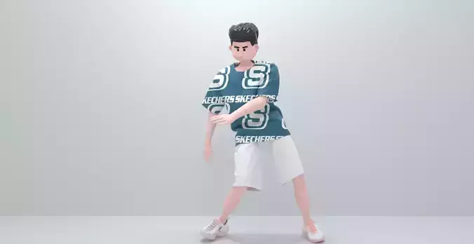 charecter man in shorts and shirt