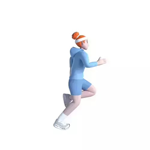 female person running 3D model