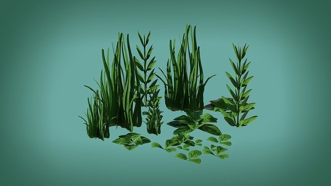 3D Stylized Grass Asset Pack Low-poly 3D model