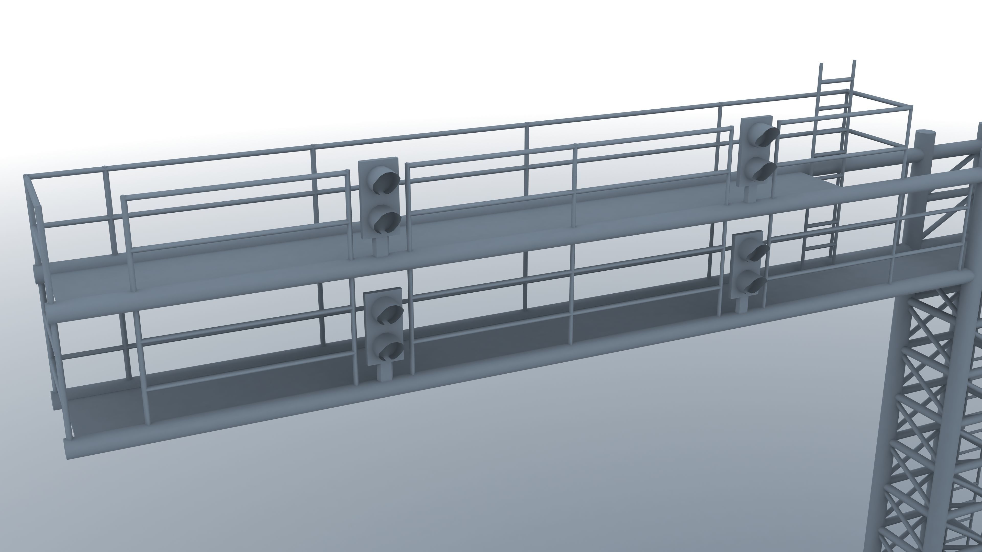 Train Signals Gantry 3D model CGTrader