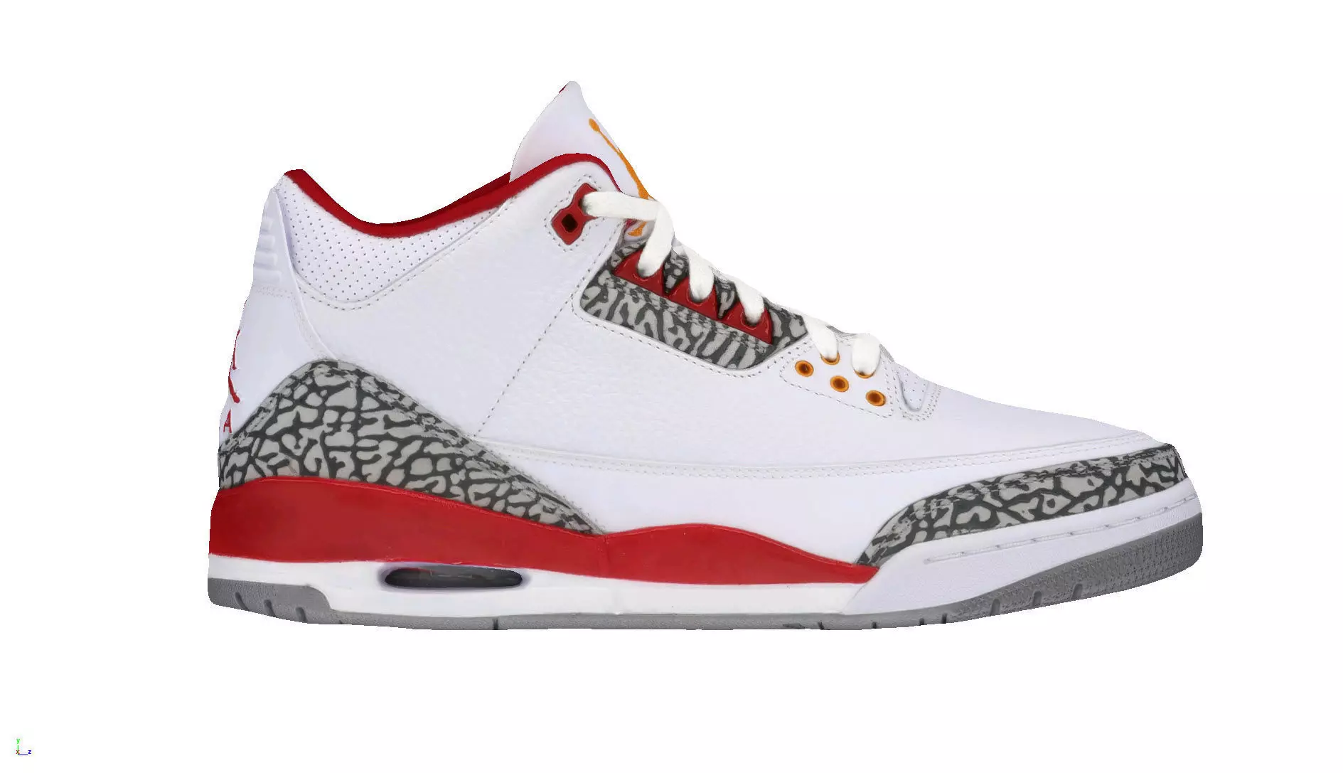 Nike Air Jordan 3 Cardinal Red 3D model