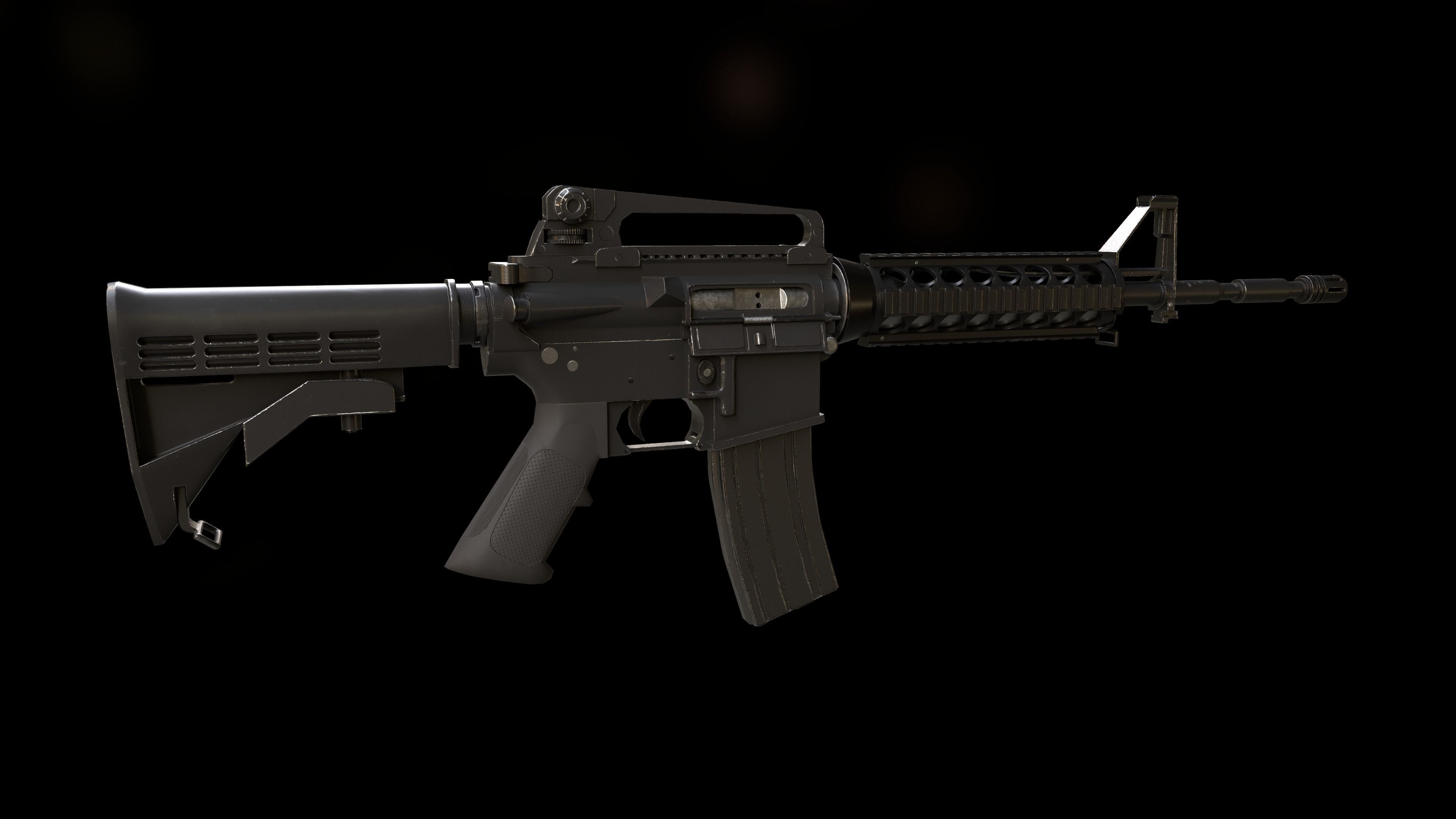 M4 Carbine GameReady model Low-poly 3D model_2