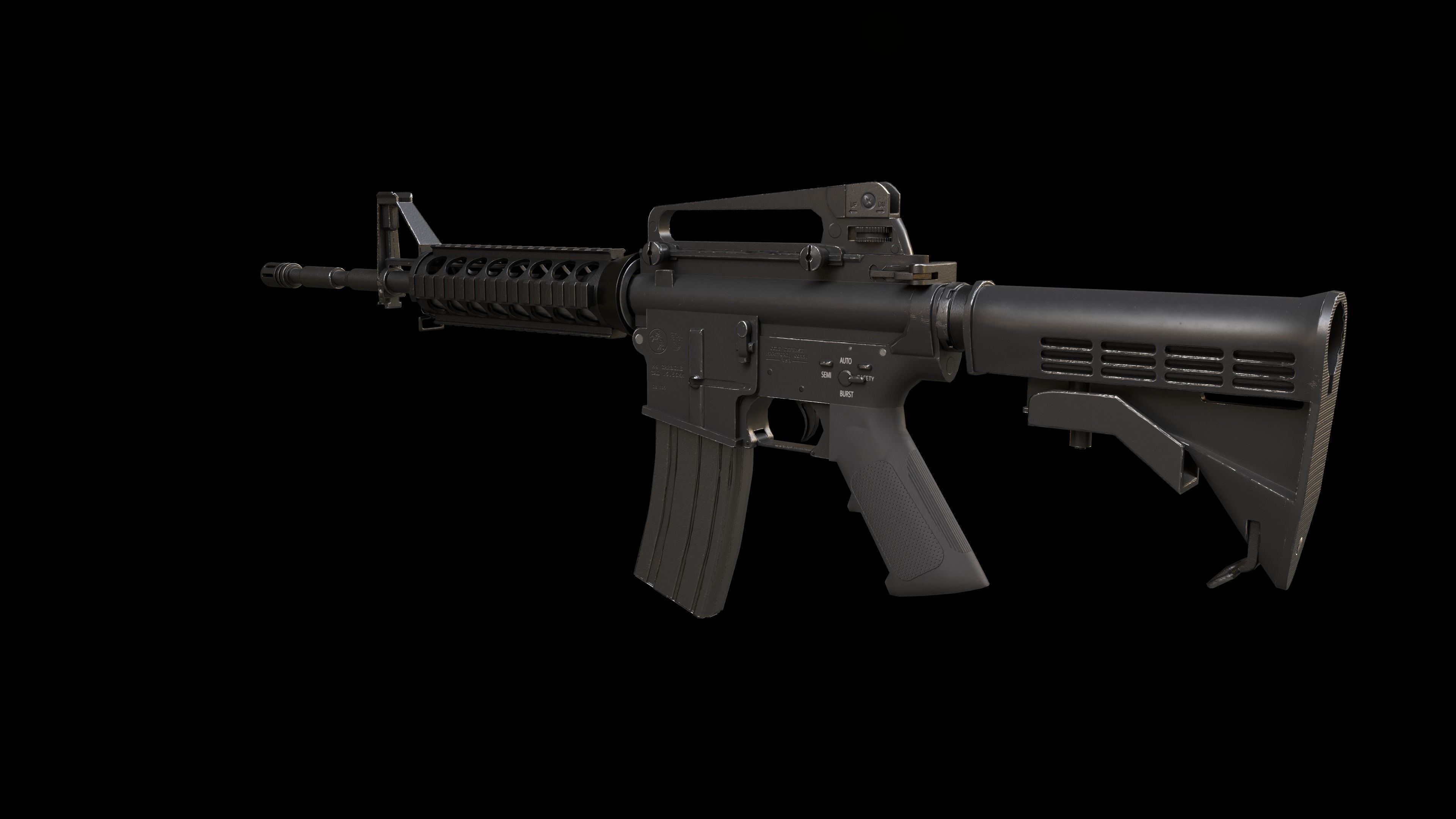 M4 Carbine GameReady model Low-poly 3D model_3