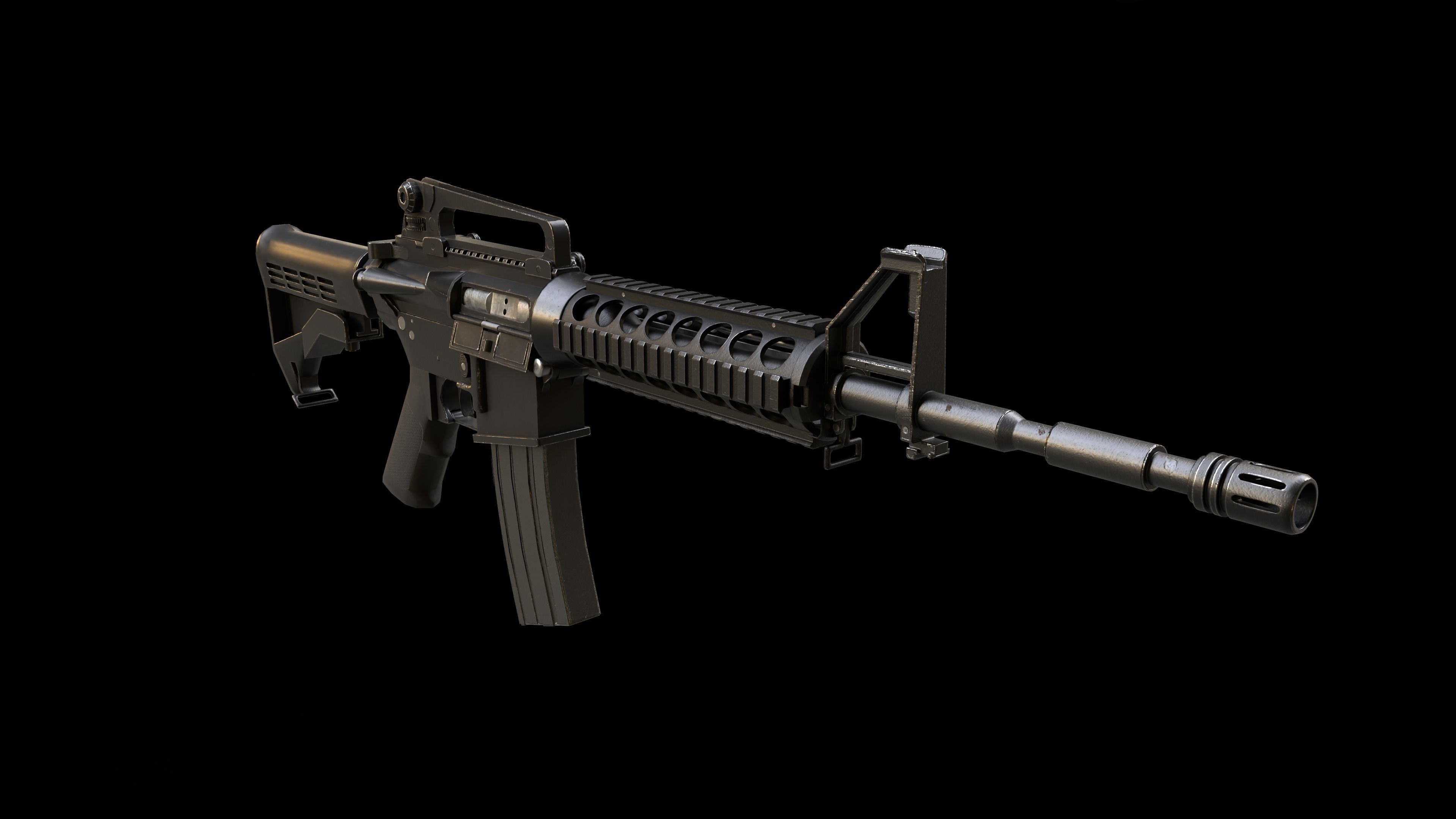 M4 Carbine GameReady model Low-poly 3D model_4