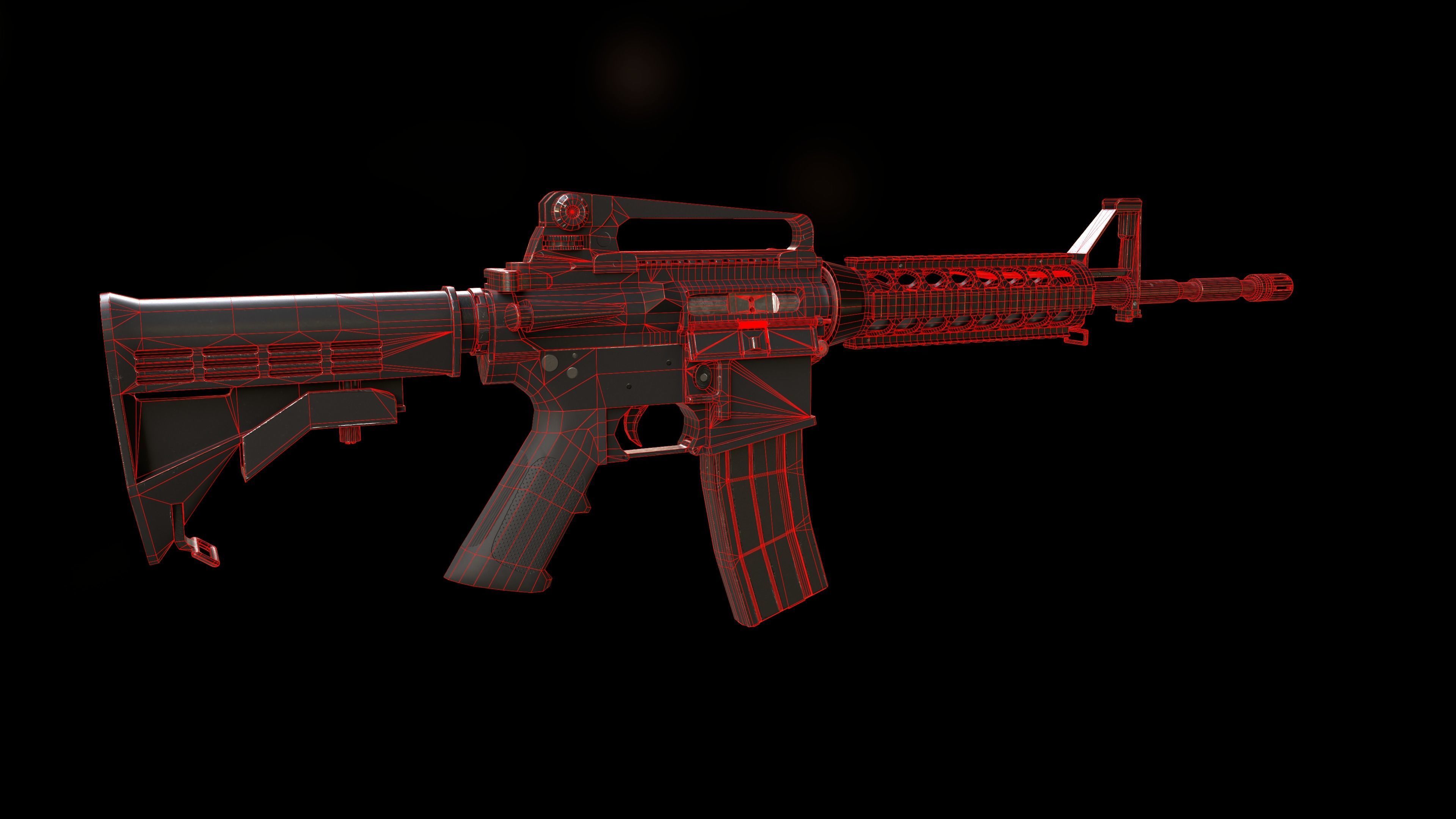 M4 Carbine GameReady model Low-poly 3D model_8