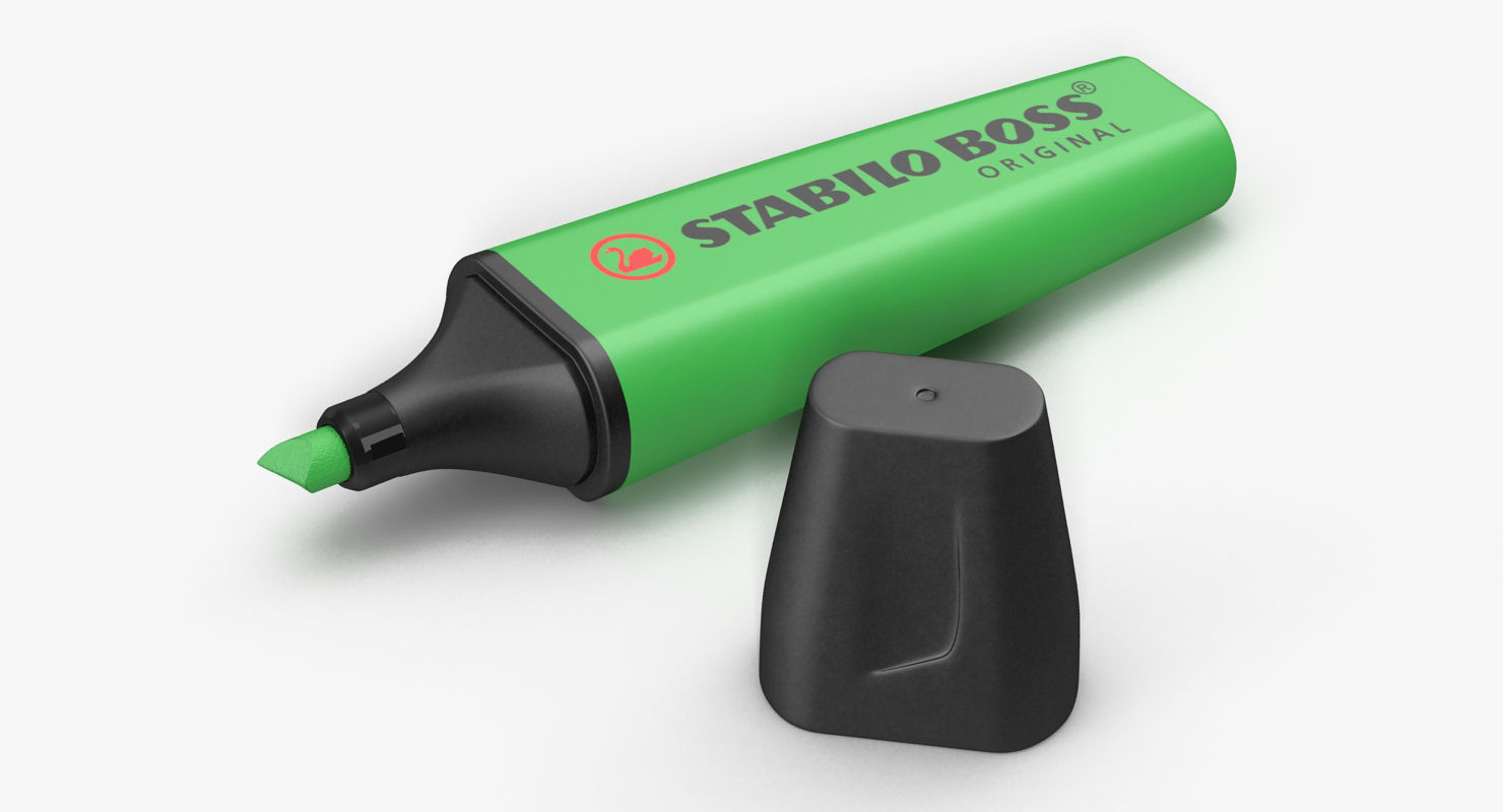 Highlighter Markers Set 9 Unique Colors 3D model_8