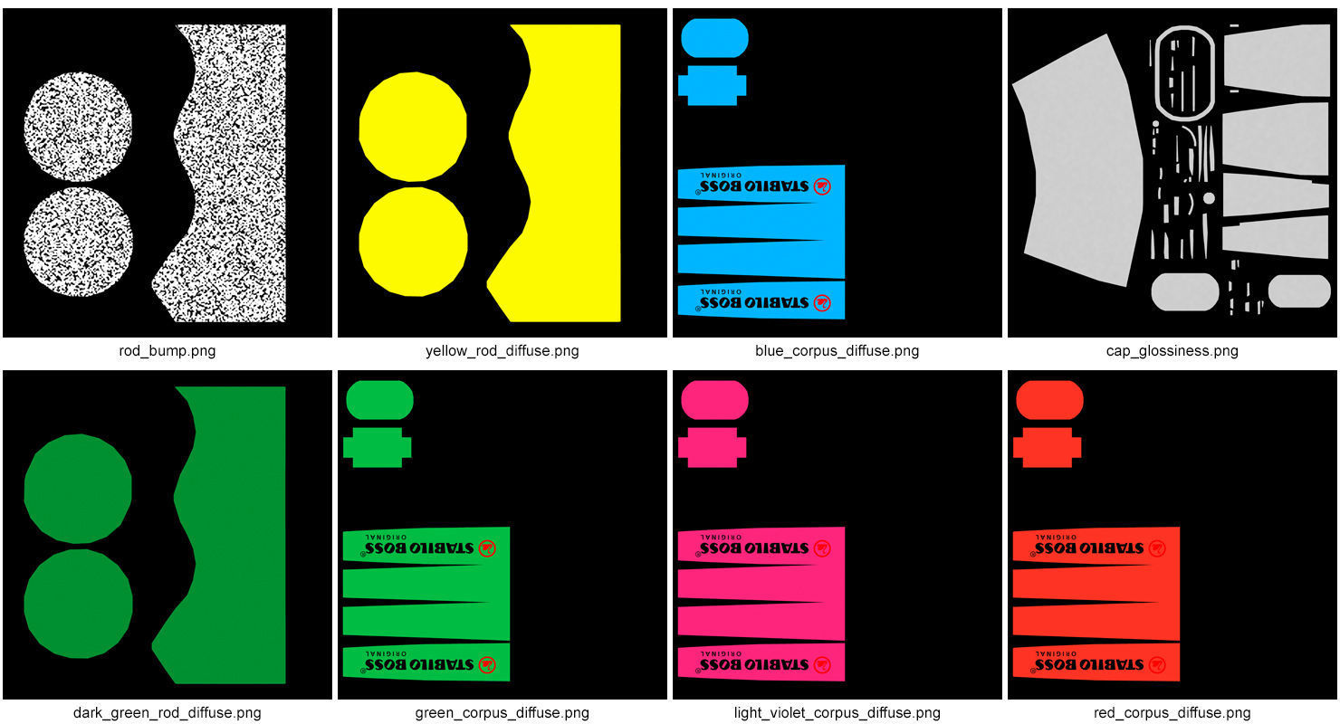 Highlighter Markers Set 9 Unique Colors 3D model_17