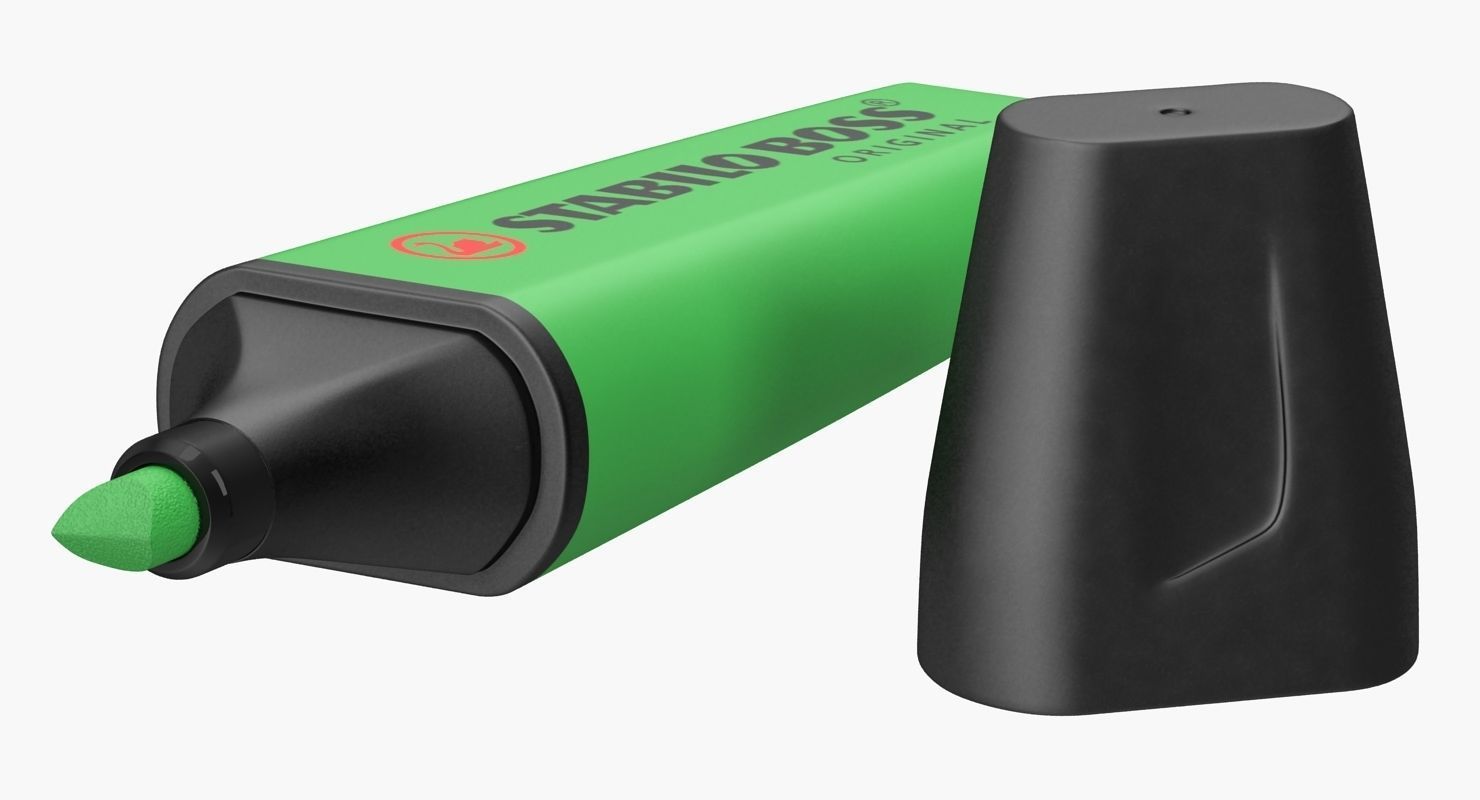 Highlighter Markers Set 9 Unique Colors 3D model_10