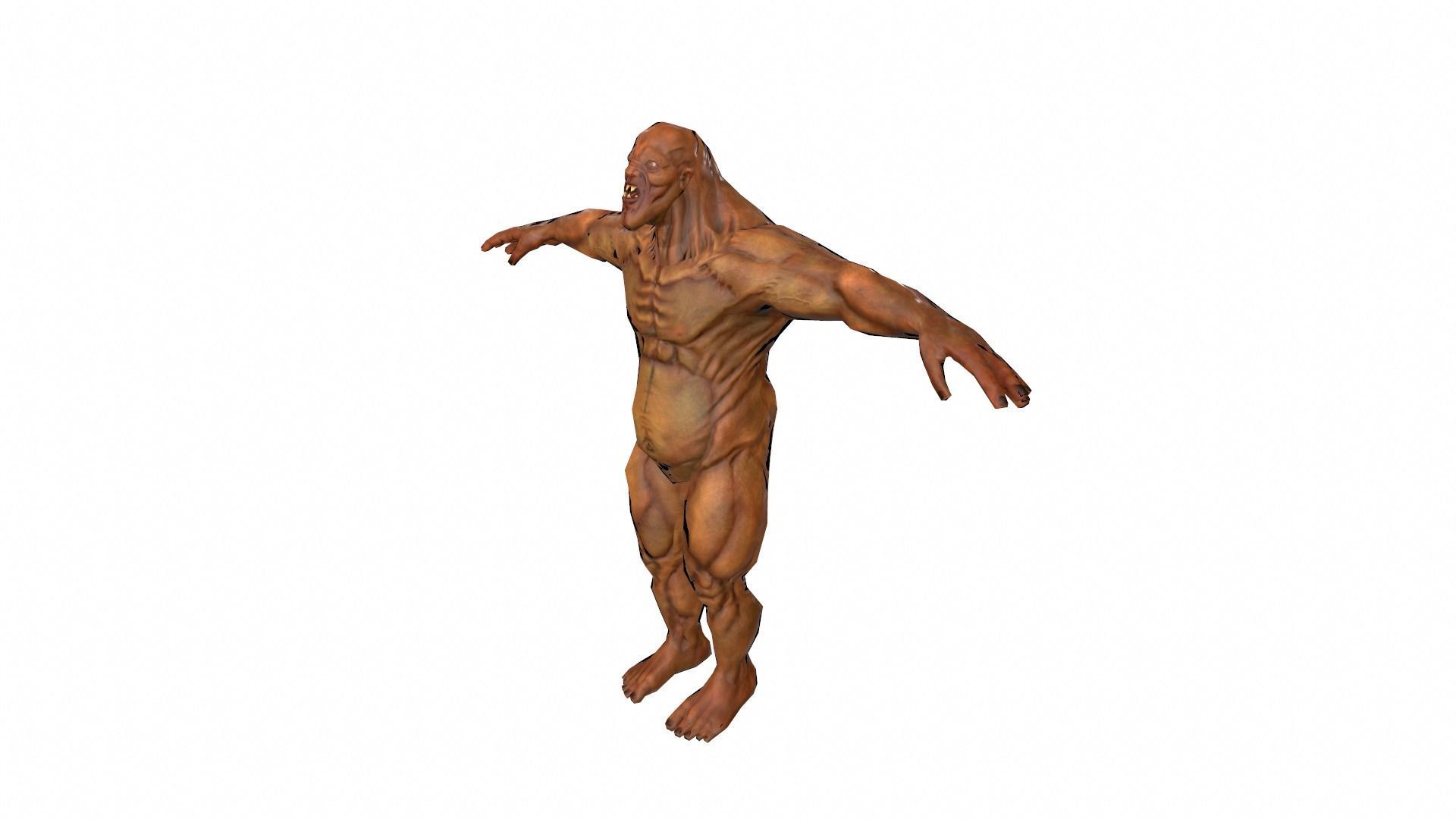 Gaint Zombie Low-poly 3D model_2