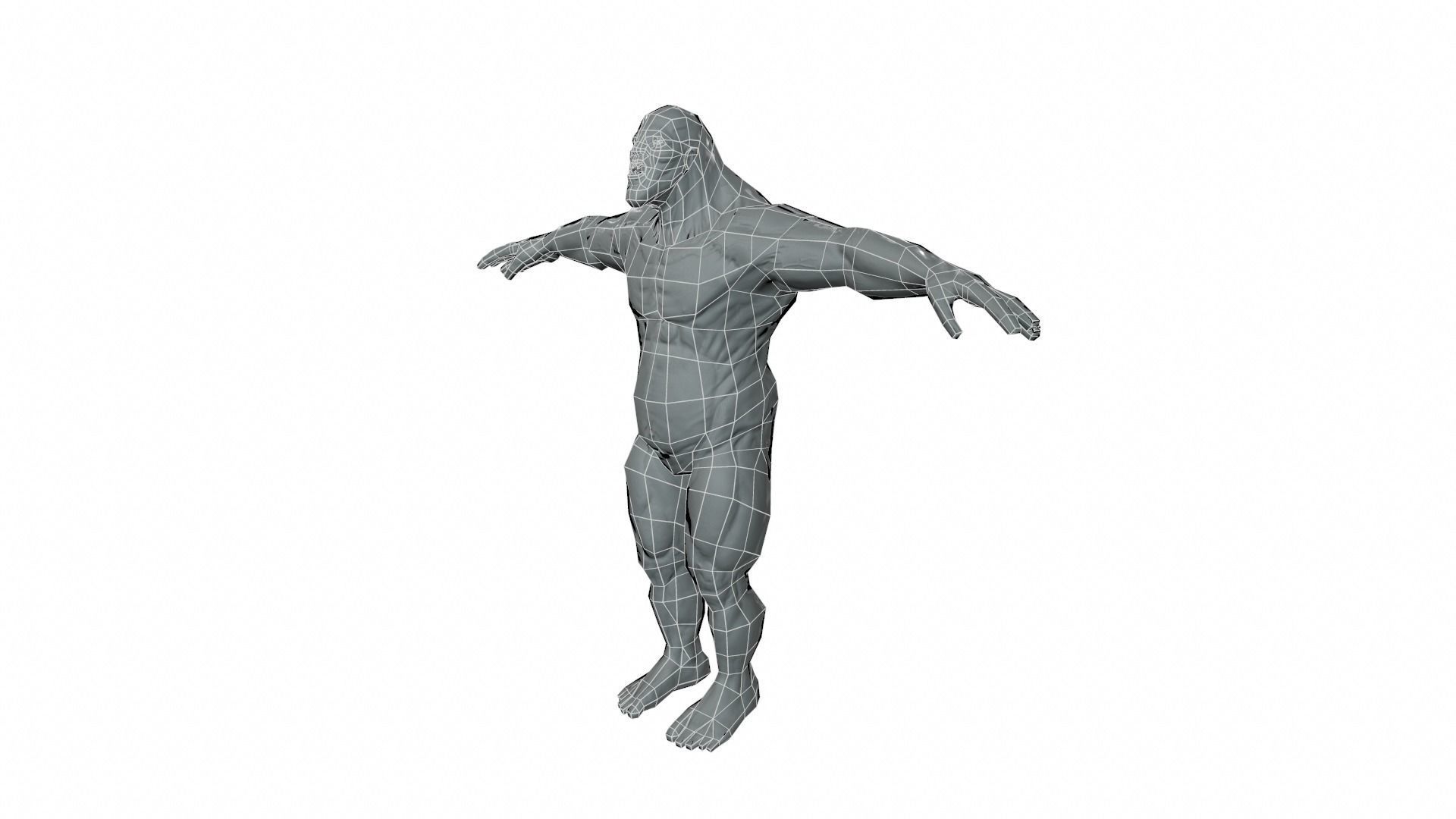 Gaint Zombie Low-poly 3D model_7