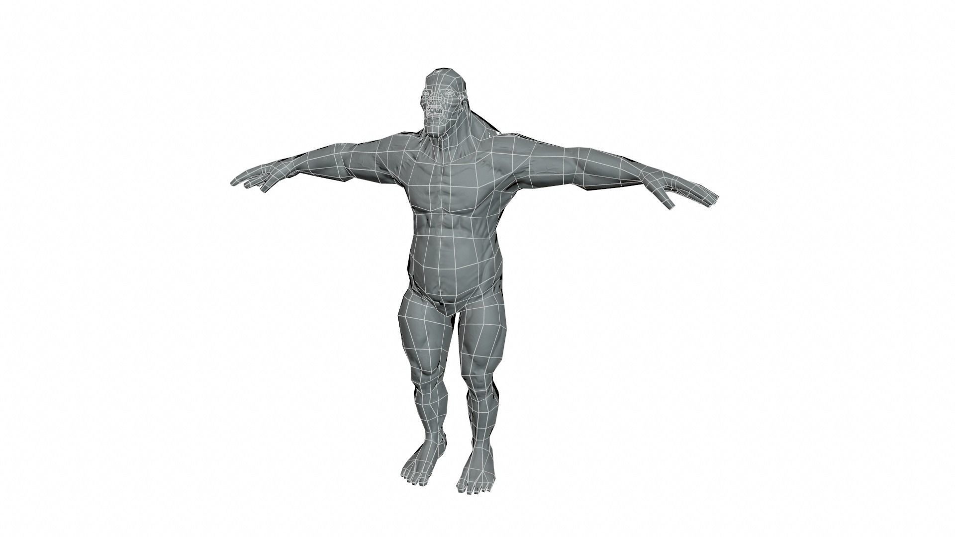 Gaint Zombie Low-poly 3D model_6