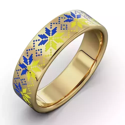 Ring with a pattern of Ukrainian Vyshyvanka RSize 8