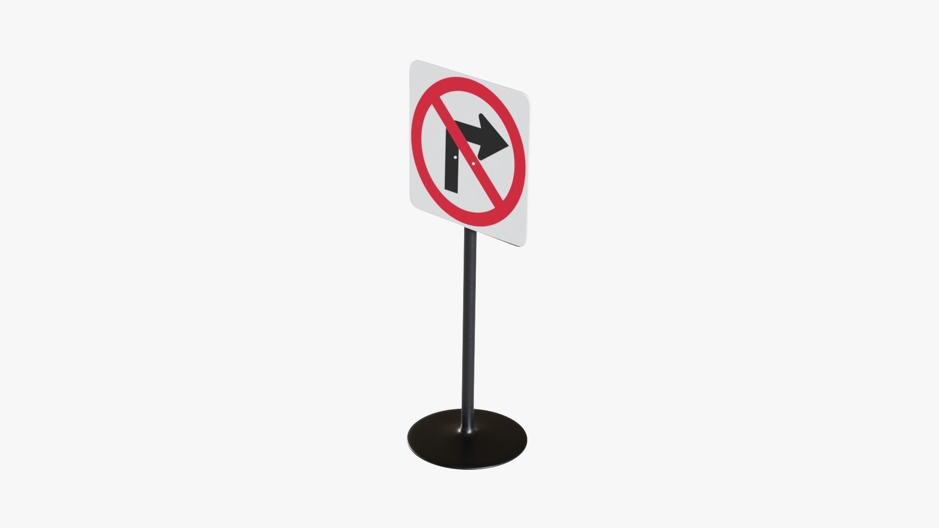 Street Sign 4 Low-poly 3D model_2