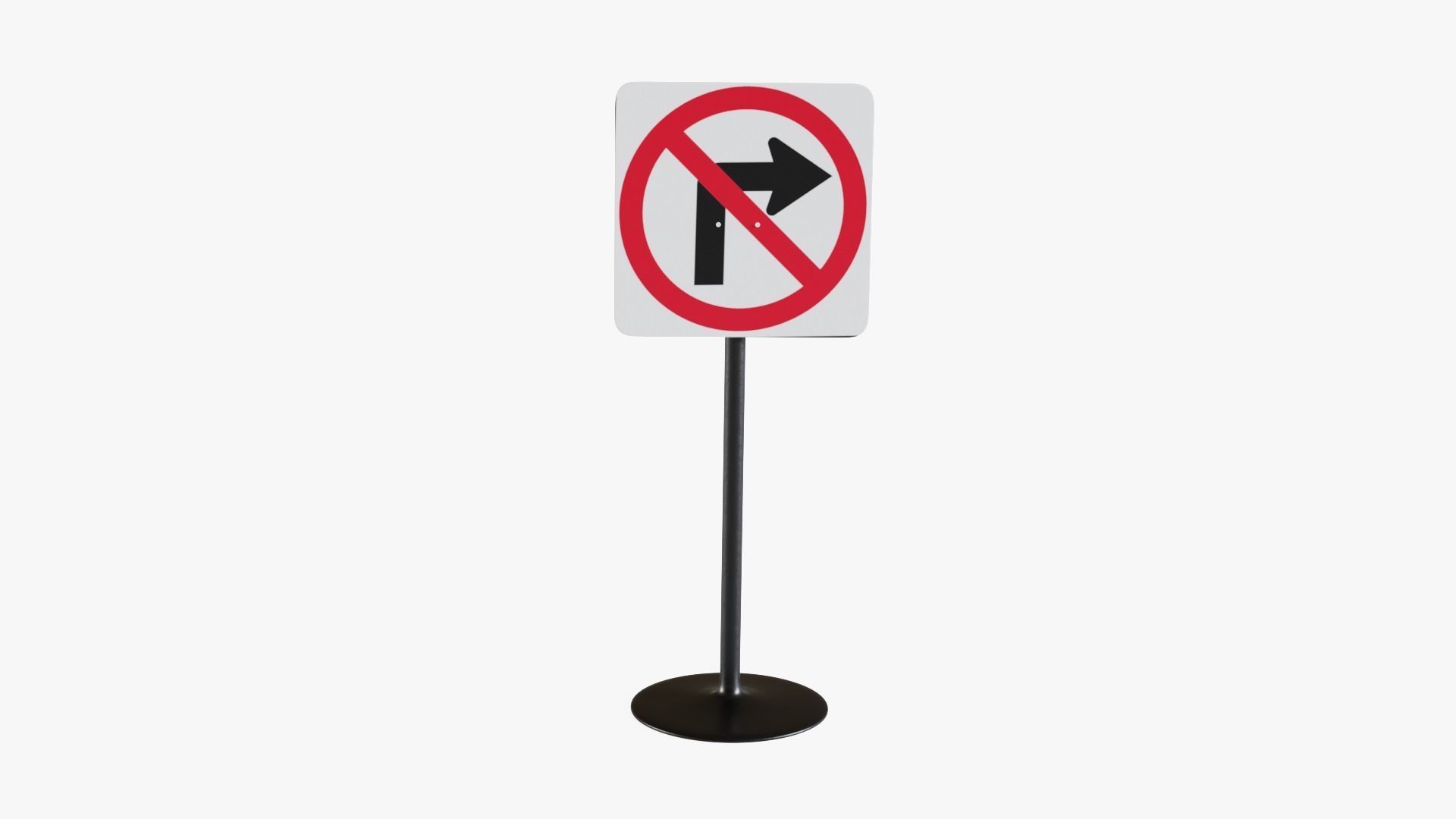 Street Sign 4 Low-poly 3D model_3