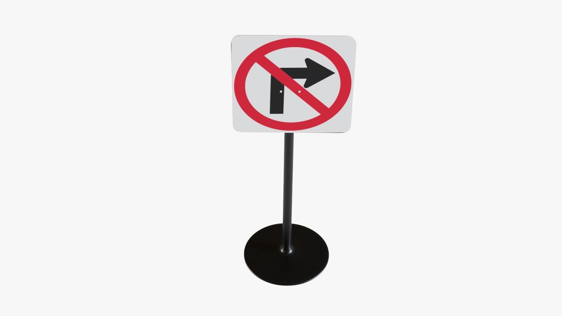 Street Sign 4 Low-poly 3D model_7