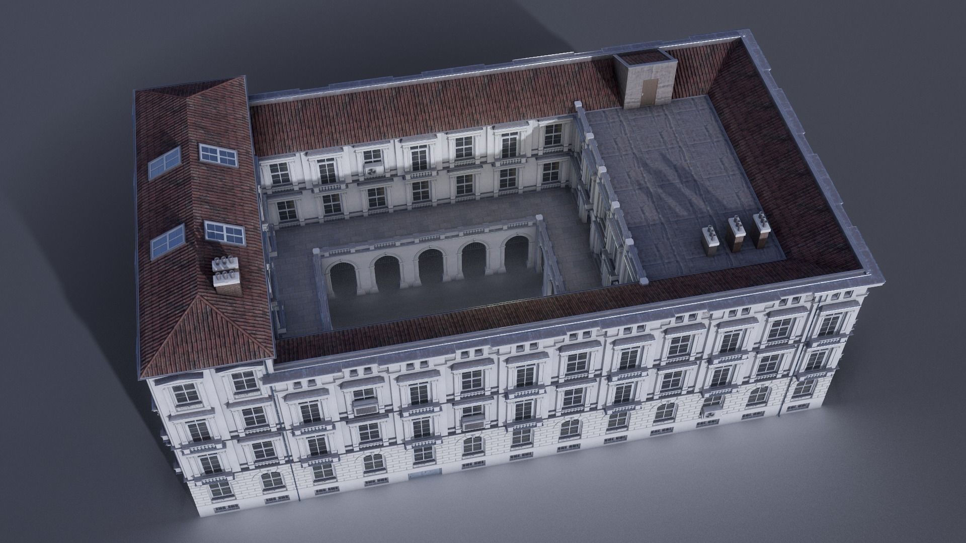 European Building 04 Low-poly 3D model_2