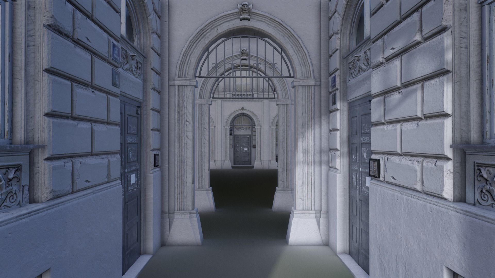 European Building 04 Low-poly 3D model_7