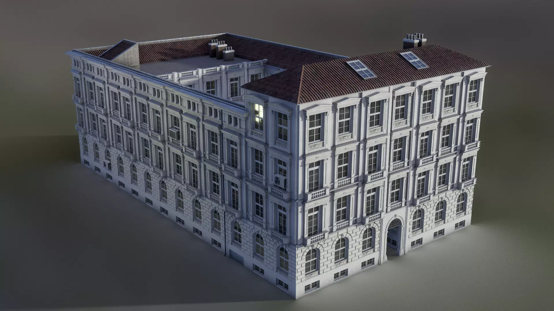 European Building 04 Low-poly 3D model_0
