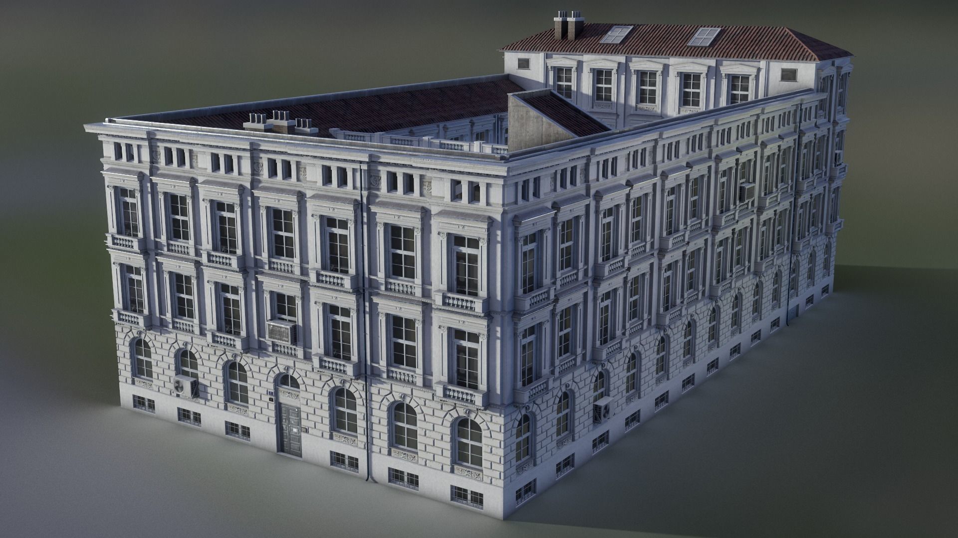 European Building 04 Low-poly 3D model_1