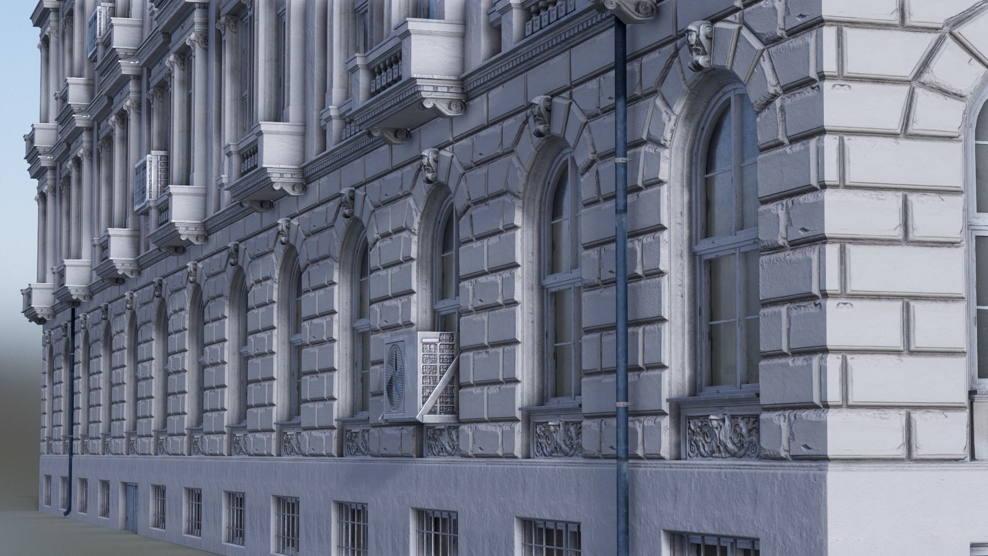 European Building 04 Low-poly 3D model_6
