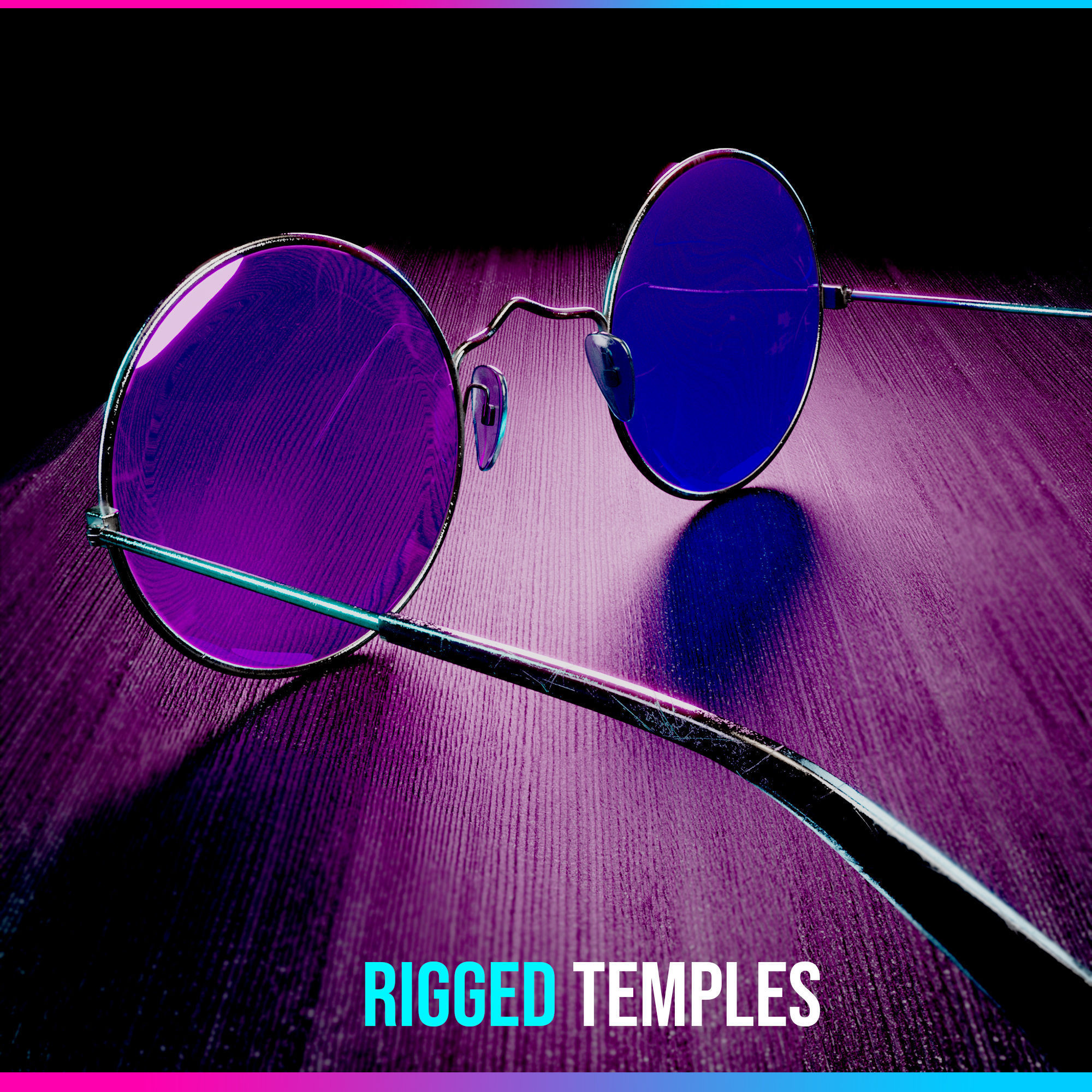 3D LUXURY CIRCULAR GLASSES - CREATED FOR 3D NFTs 3D model_4