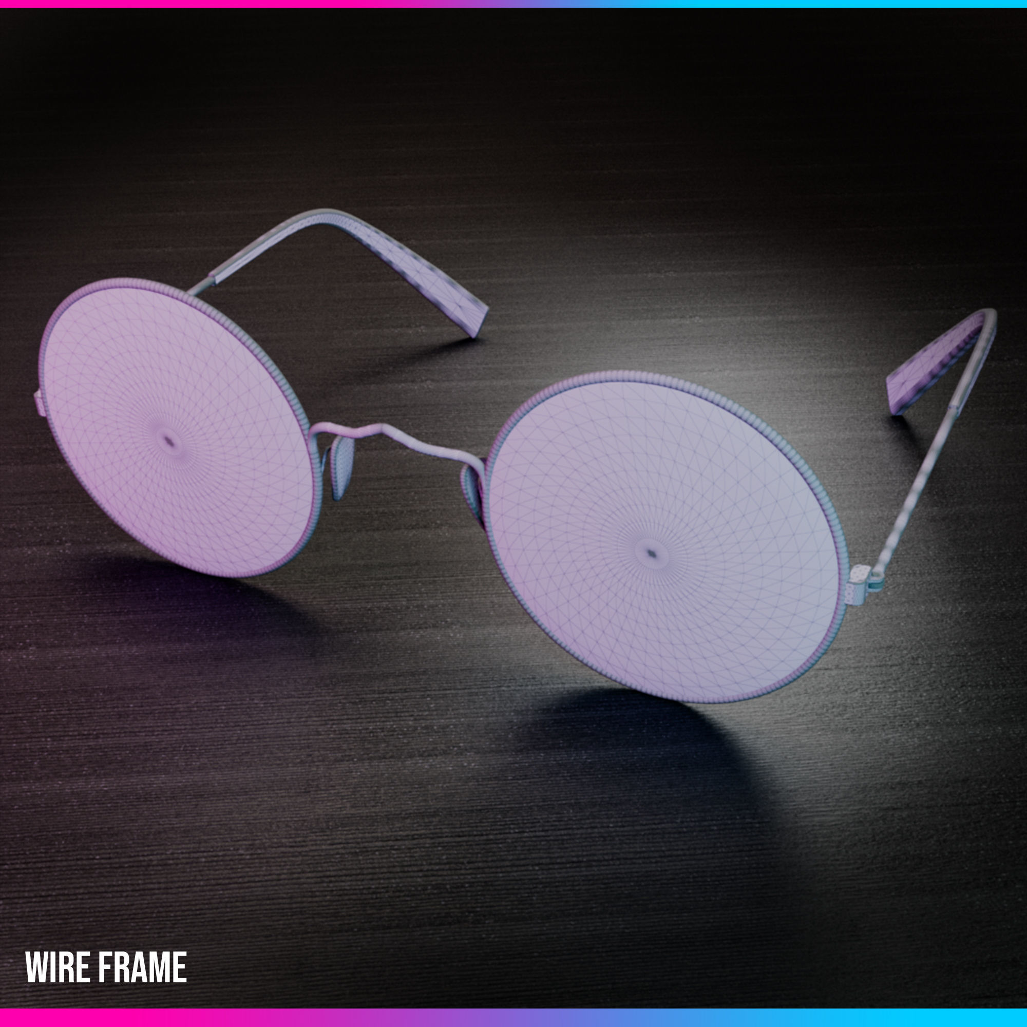 3D LUXURY CIRCULAR GLASSES - CREATED FOR 3D NFTs 3D model_6