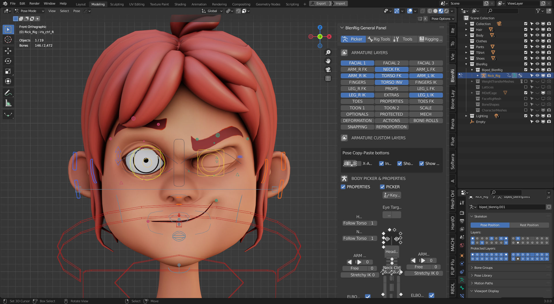 Rigged Character Boy using Blenrig 6 in Blender 3 - Rick 3D model_5