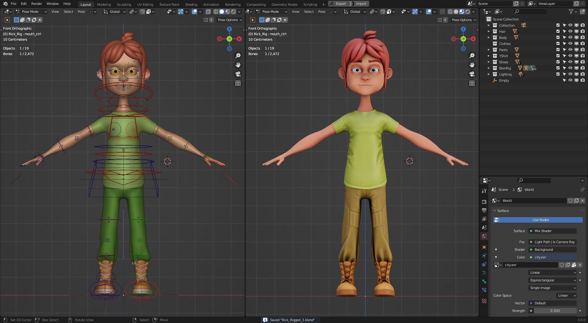 Rigged Character Boy using Blenrig 6 in Blender 3 - Rick 3D model_3