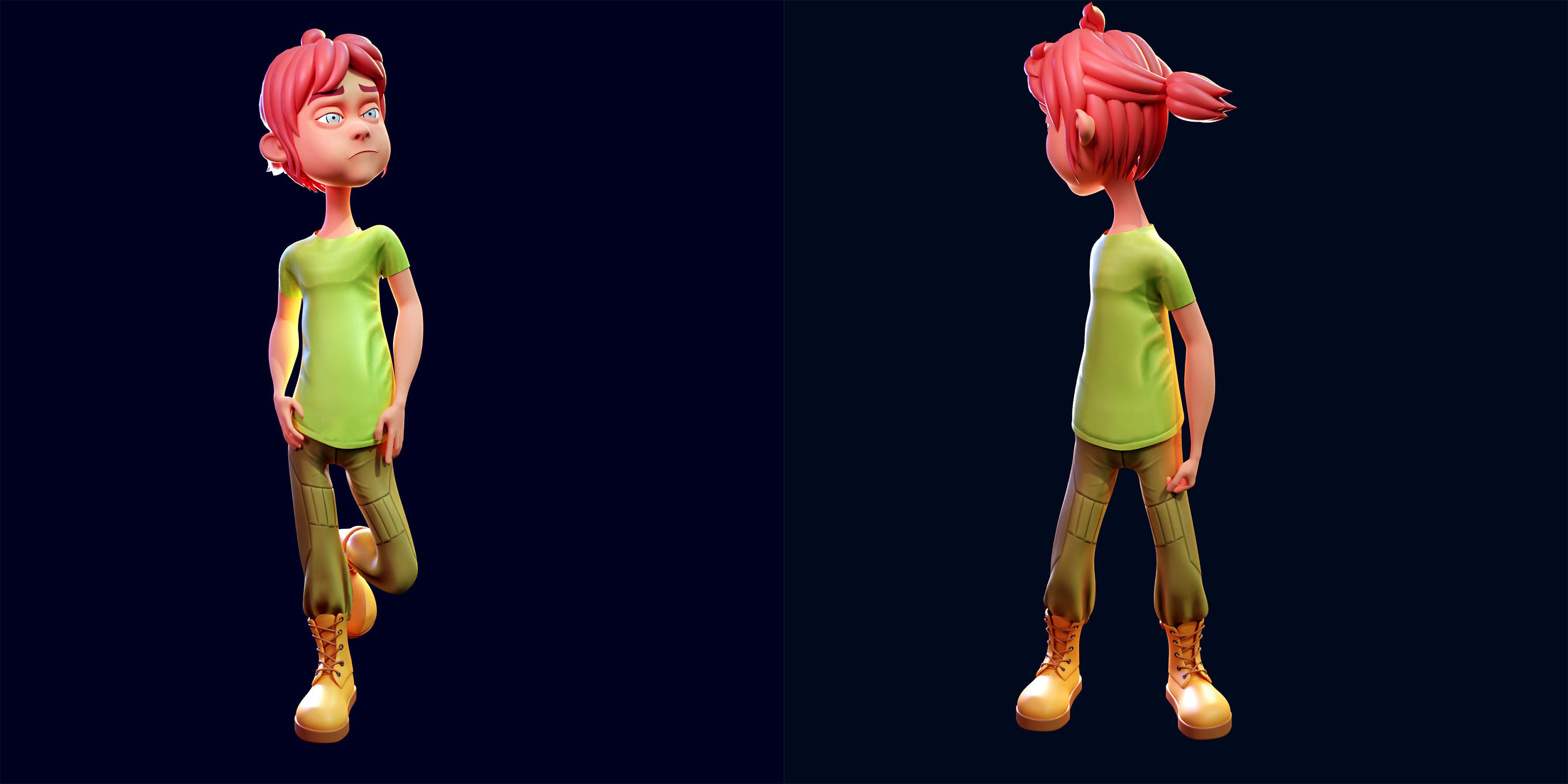 Rigged Character Boy using Blenrig 6 in Blender 3 - Rick 3D model_1