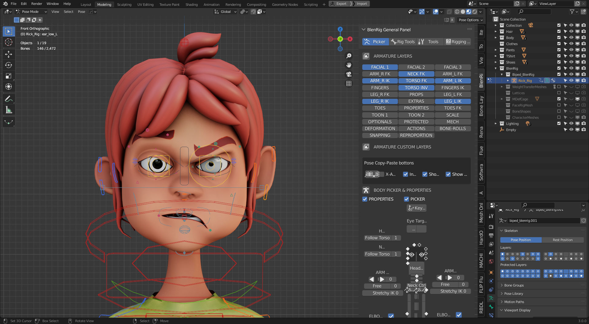 Rigged Character Boy using Blenrig 6 in Blender 3 - Rick 3D model_2