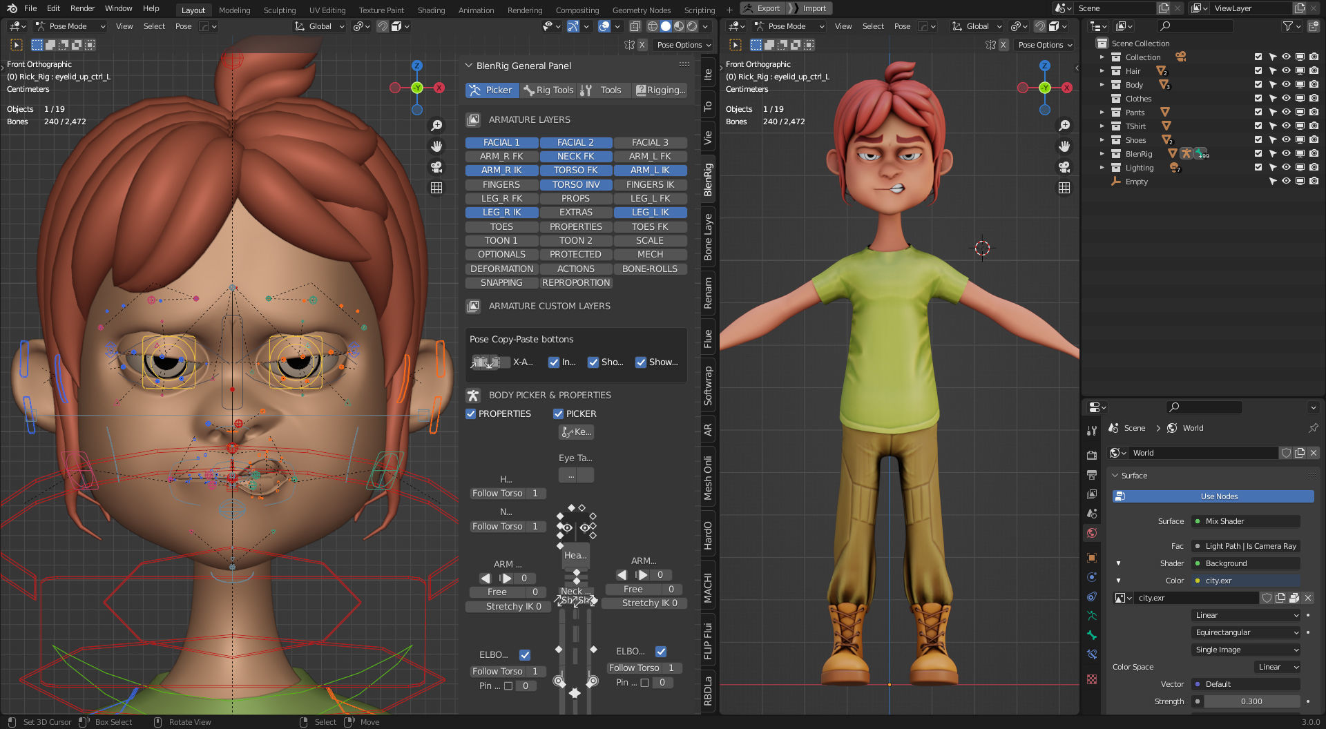 Rigged Character Boy using Blenrig 6 in Blender 3 - Rick 3D model_10