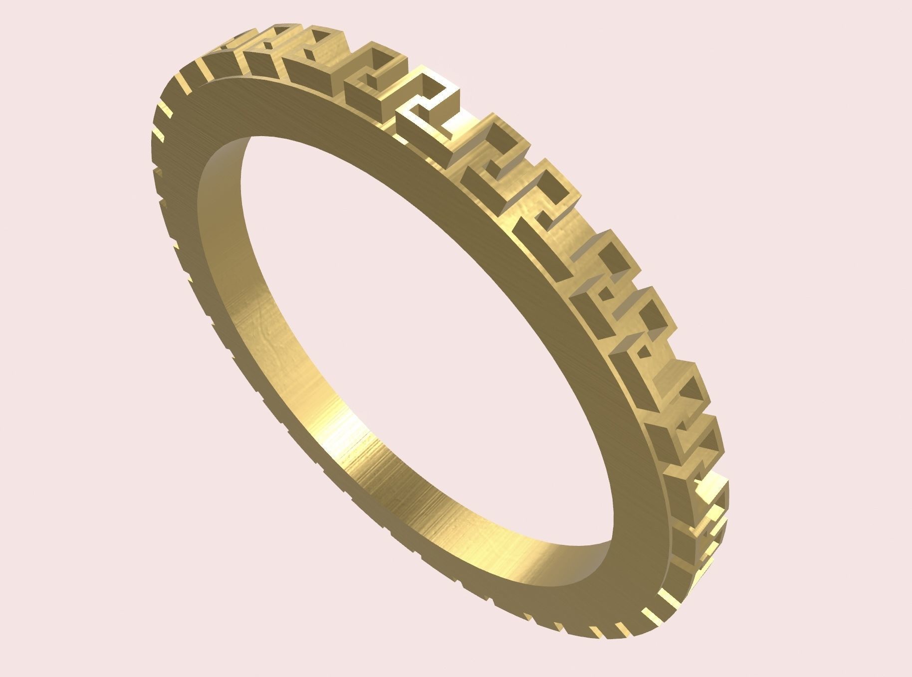 Geometric pattern ring stl 3D print model_14