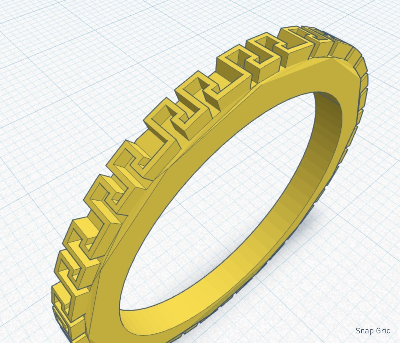 Geometric pattern ring stl 3D print model_2
