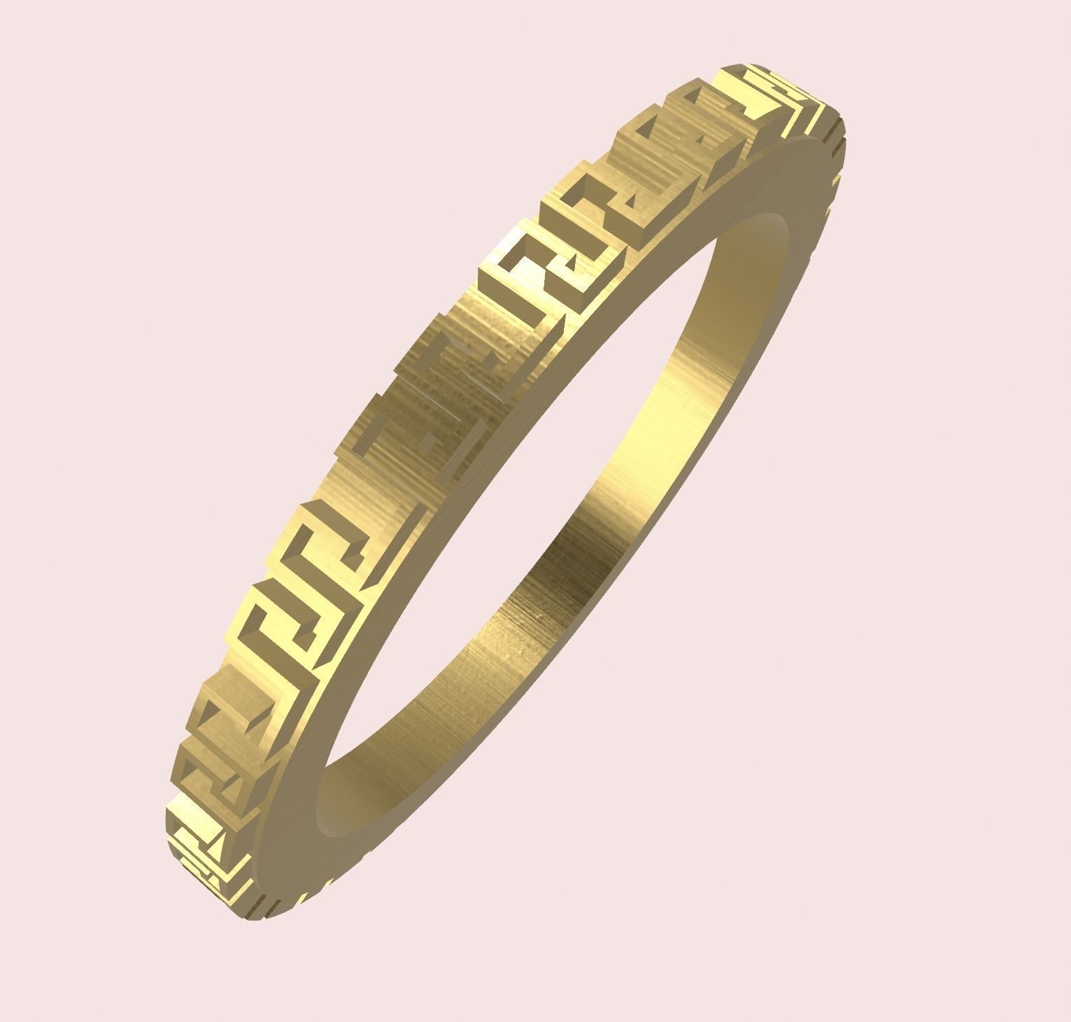Geometric pattern ring stl 3D print model_5