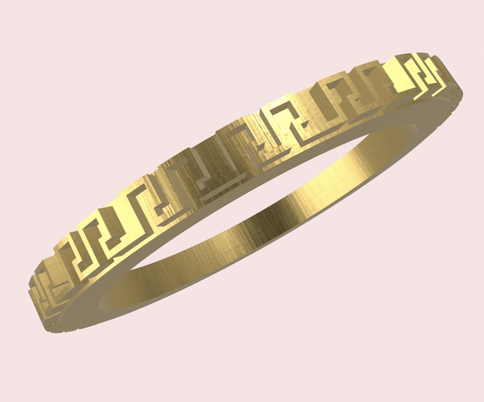 Geometric pattern ring stl 3D print model_9